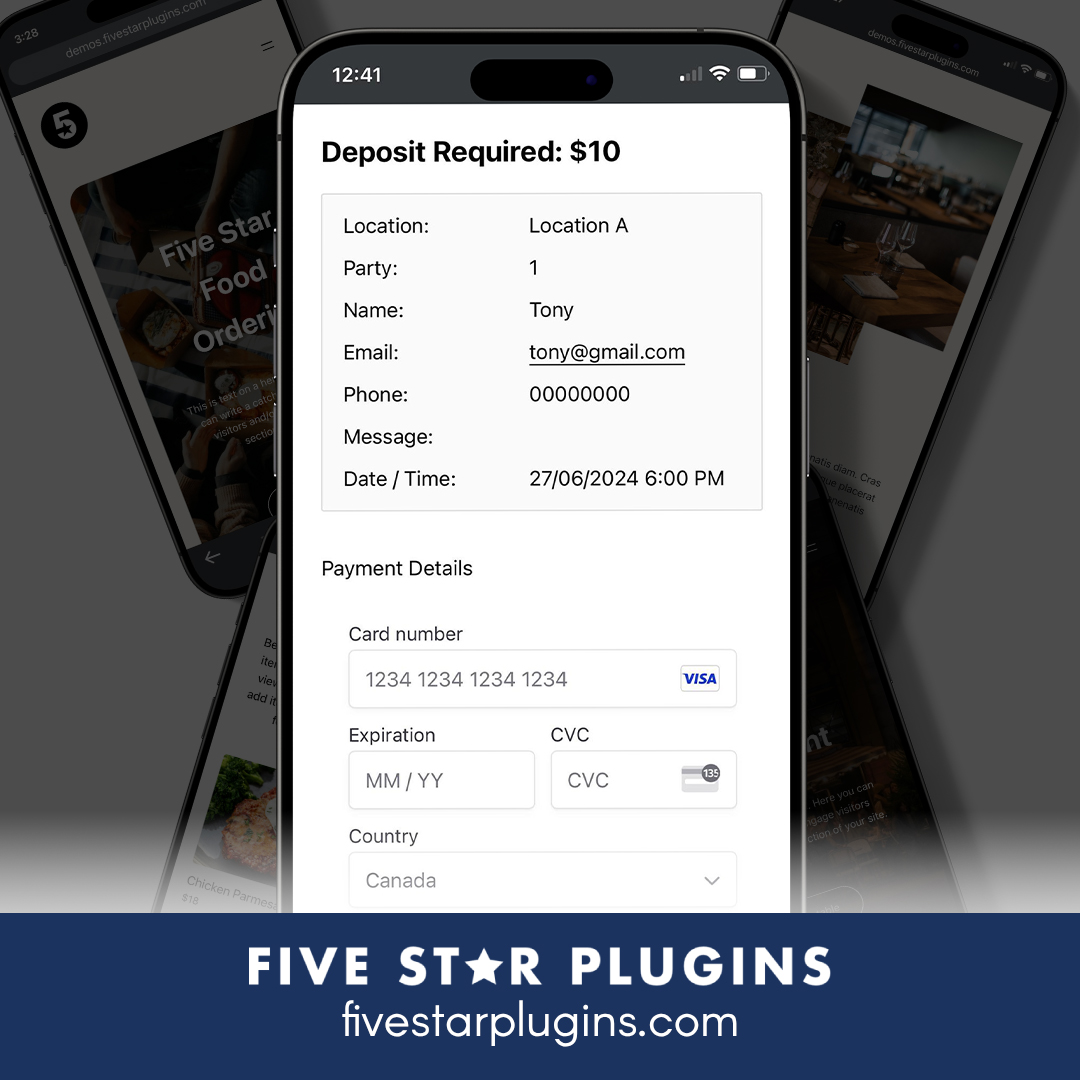 Booking Deposits for Restaurant Reservations