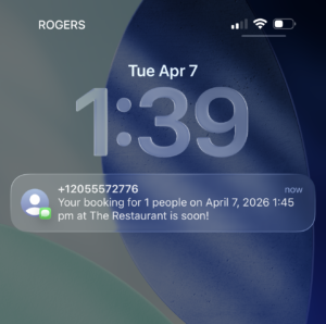 Reservation Reminder Notification