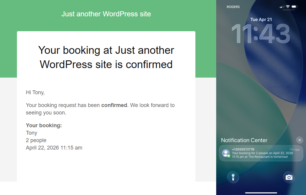 Best restaurant booking plugins with SMS reminders