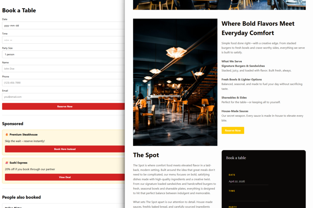 Best booking systems for restaurant websites
