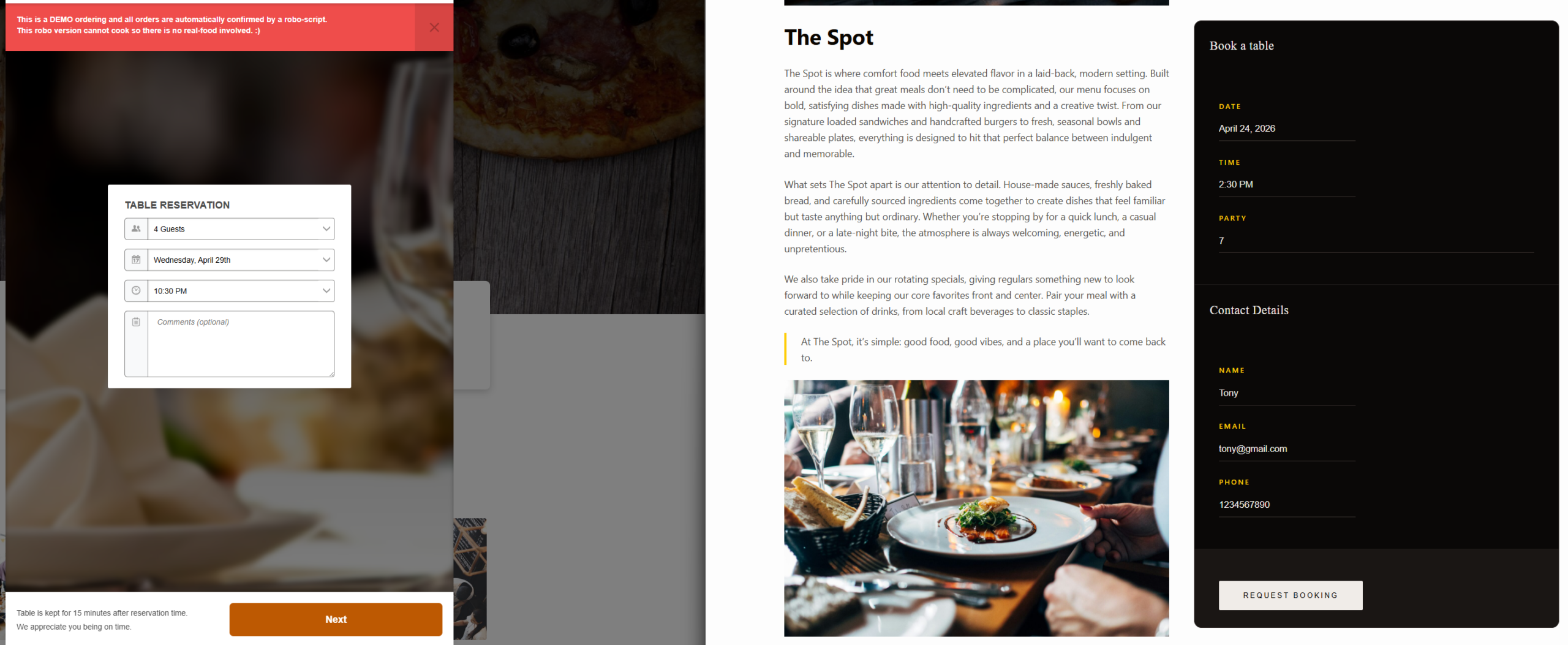 Restaurant Reservations plugin vs GloriaFood