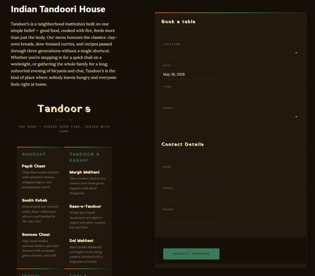 Restaurant reservation plugin for restaurant websites built with Elementor