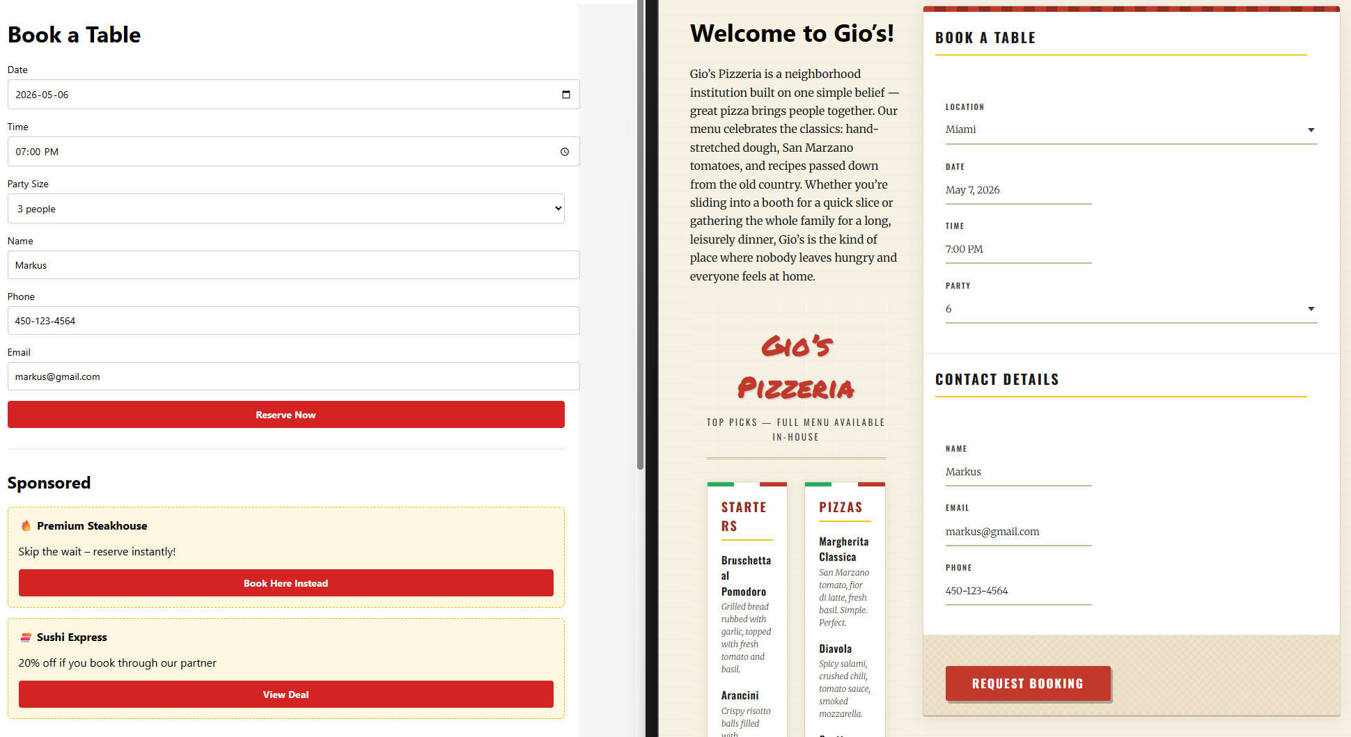 Alternative to ResDiary reservations