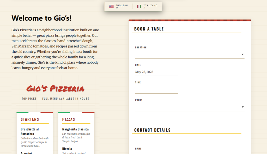 Restaurant reservation plugin for Polylang websites