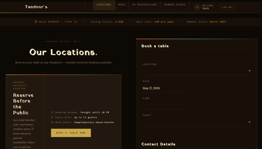 Restaurant reservation plugin for membership restaurant sites