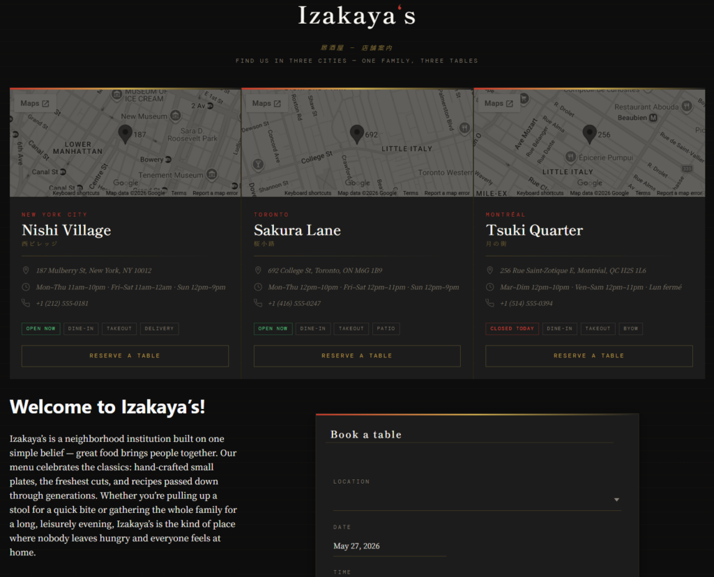 Restaurant reservation plugin for small restaurant websites
