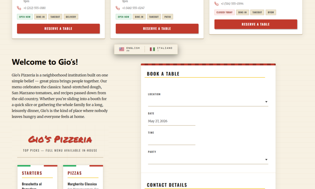 Restaurant reservation plugin for restaurant themes