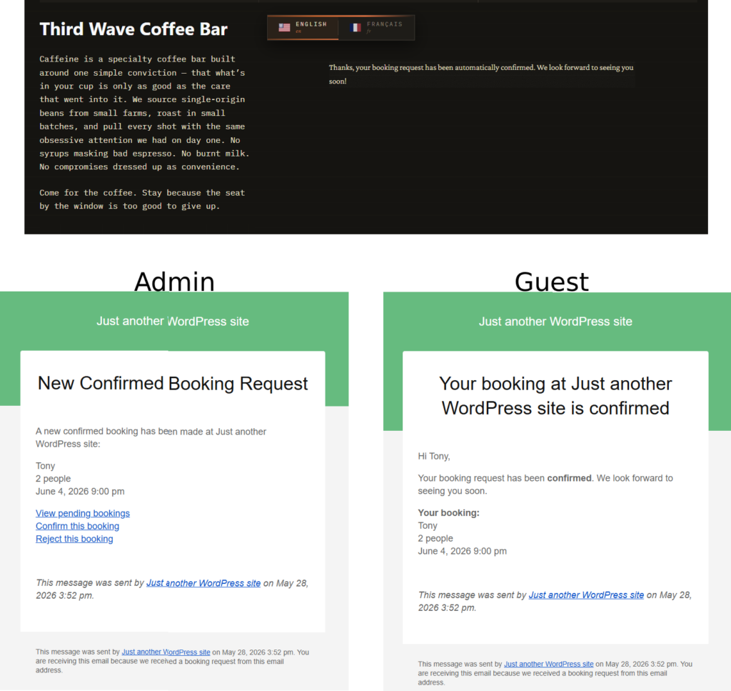 How to create reservation confirmations in WordPress