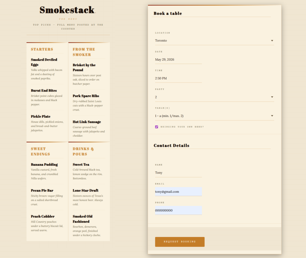 How to accept restaurant reservations online with WordPress
