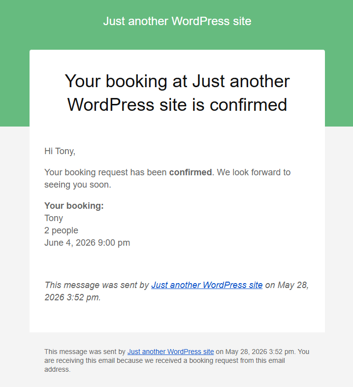 How to send reservation confirmation emails