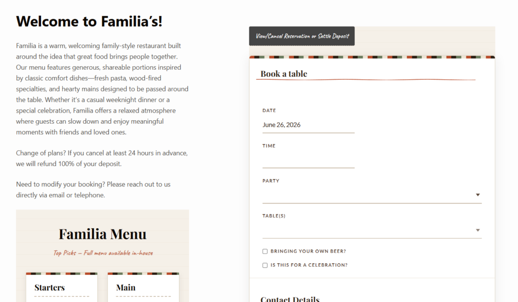 How to collect customer info with reservations