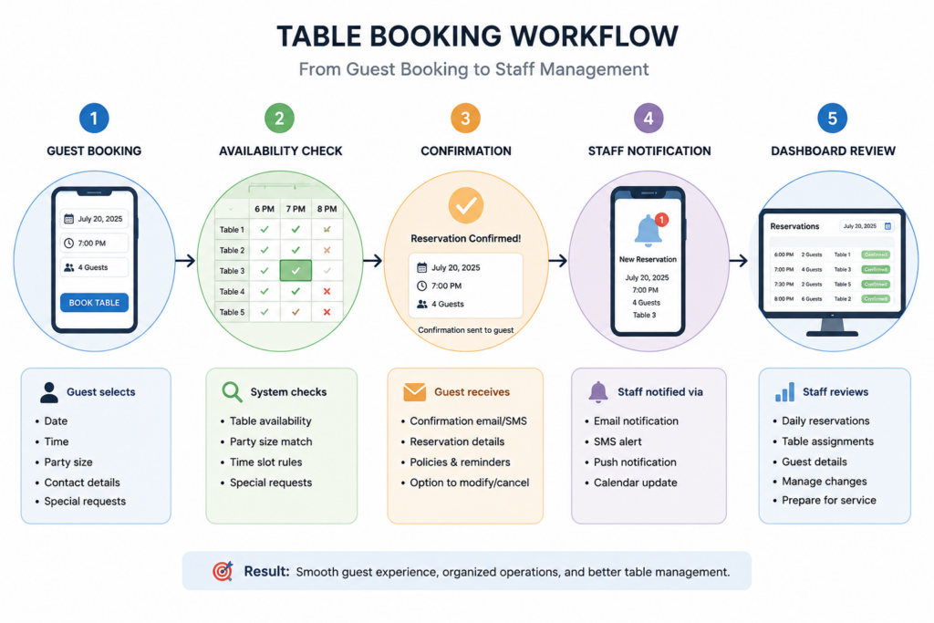 How to set up online table booking on a restaurant website