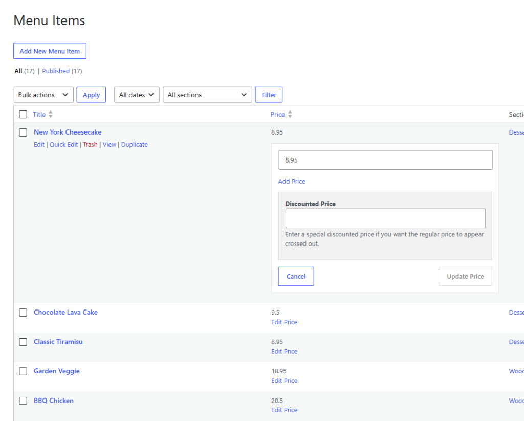 Alternative to MotoPress restaurant menu plugin