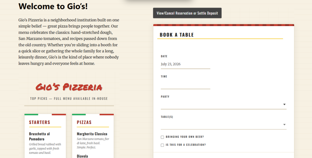 Reservation plugin for food trucks with seating