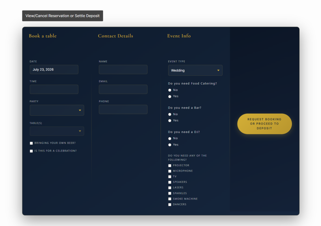 Reservation plugin for event venues