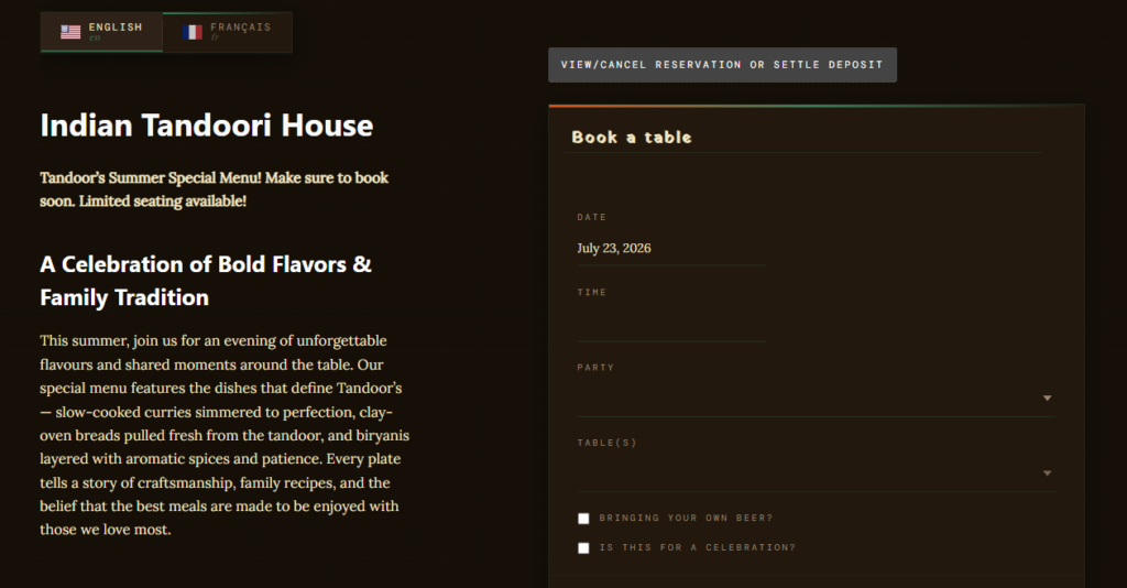 Reservation plugin for rooftop restaurants