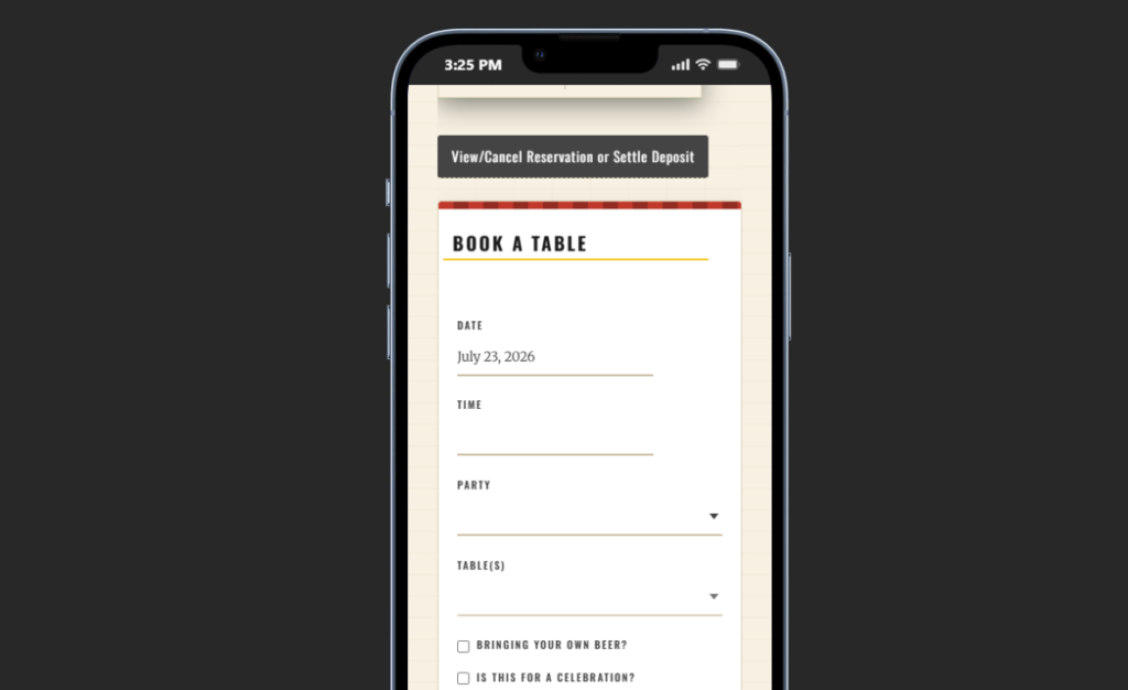 Reservation plugin for family restaurants